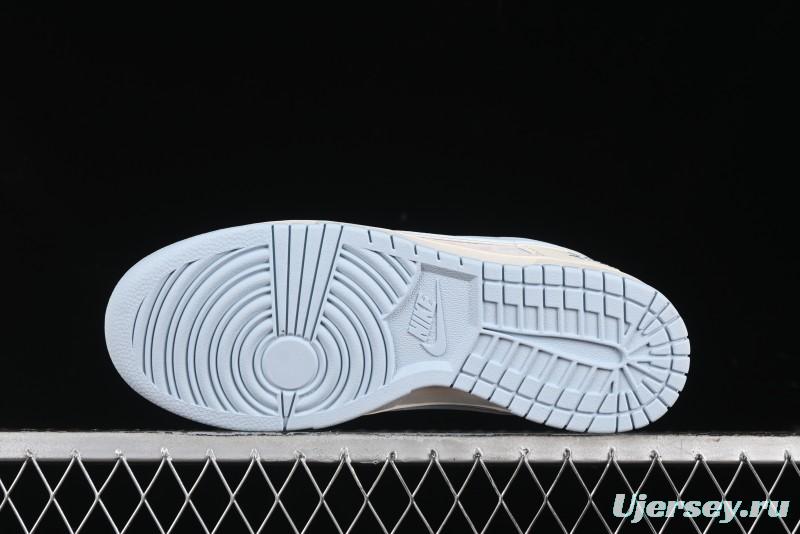 Nike SB Dunk Low Stussy Collaboration - Double Swoosh Ice Blue Anniversary Custom Low-Top Casual Skate Shoes - XX2026-101