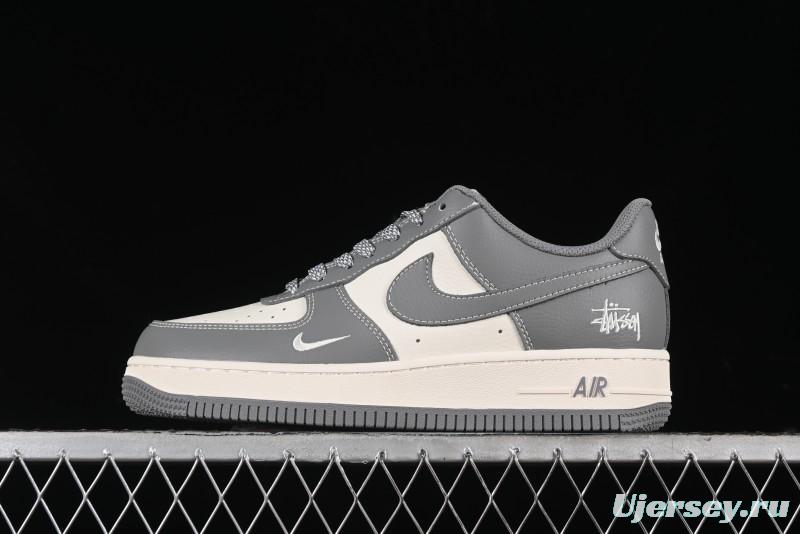 Nike Air Force 1 '07 Low Stussy Collaboration - Premium Gray Low-Top Casual Sneakers - BB5353-512