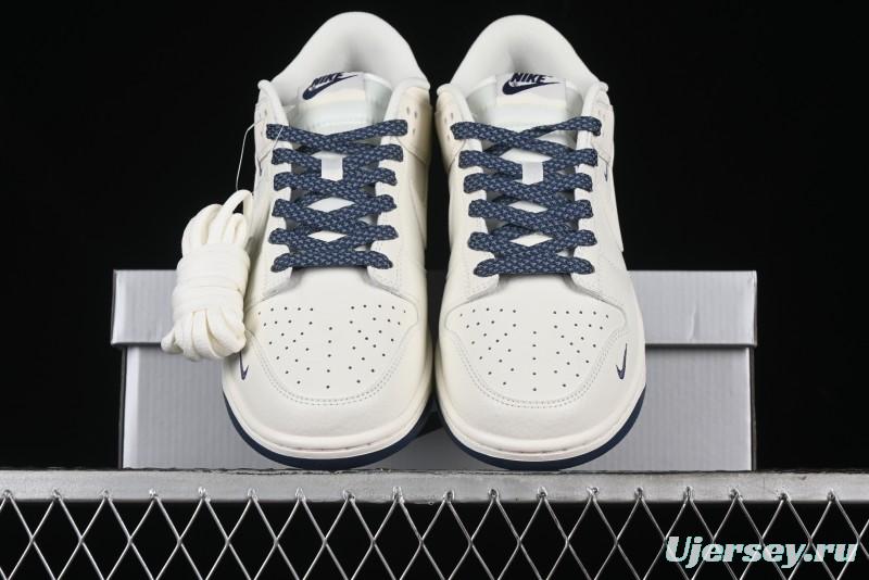 Nike SB Dunk Low Collaboration Three Swooshes Dark Blue Colorway Low-Top Casual Skateboarding Shoes - NK5639-327