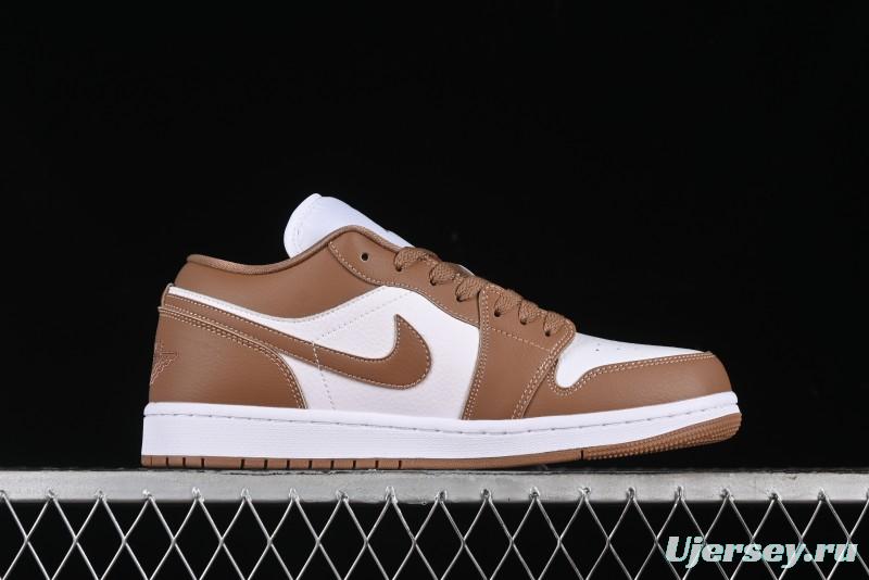 Nike Air Jordan 1 Low AJ1 White Tan Low-Top Casual Sneakers - DC0774-202