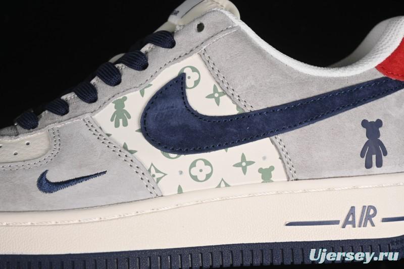 Nike Air Force 1 '07 Low Violent Bear Collaboration - Grey Blue Print Low-Top Casual Sneakers - SJ9188-001