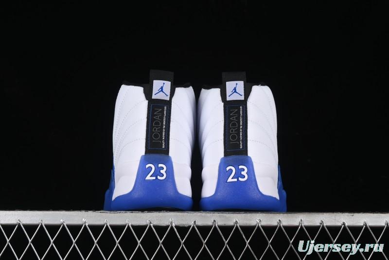 Nike Air Jordan 12 Retro Basketball Shoes in White and Blue - CT8013-140