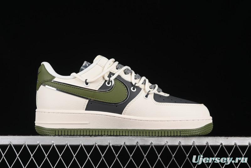Nike Air Force 1 '07 Low Dior Collaboration - White Green Drawstring Casual Sneakers - SJ1198-200