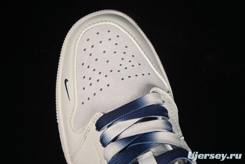 Nike Air Jordan 1 Low Supreme Collaboration - Deep Blue Two-Tone Sole Retro Basketball Shoes - SJ9950-020