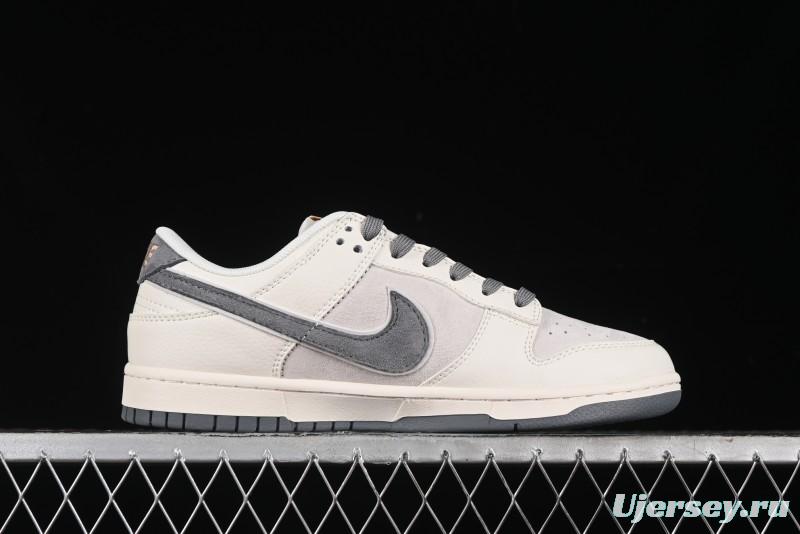 Nike SB Dunk Low Stussy Collaboration - Off White Grey Pig Anniversary Custom Low-Top Casual Skate Shoes - XX2025-888