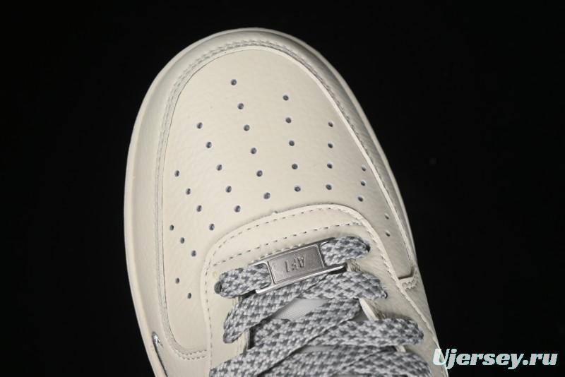 Nike Air Force 1 '07 Mid Casual Sneakers in Light Grey with 3M Reflective Details and Crystal Outsole - XL0236-232
