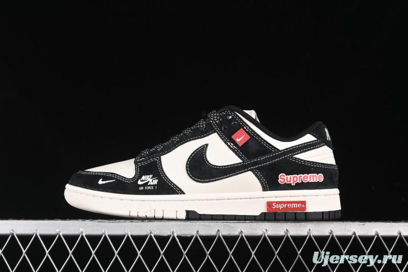 Nike SB Dunk Low SUP Collaboration - Black White Black Swoosh Anniversary Custom Low-Top Casual Skate Shoes - MM1089-020
