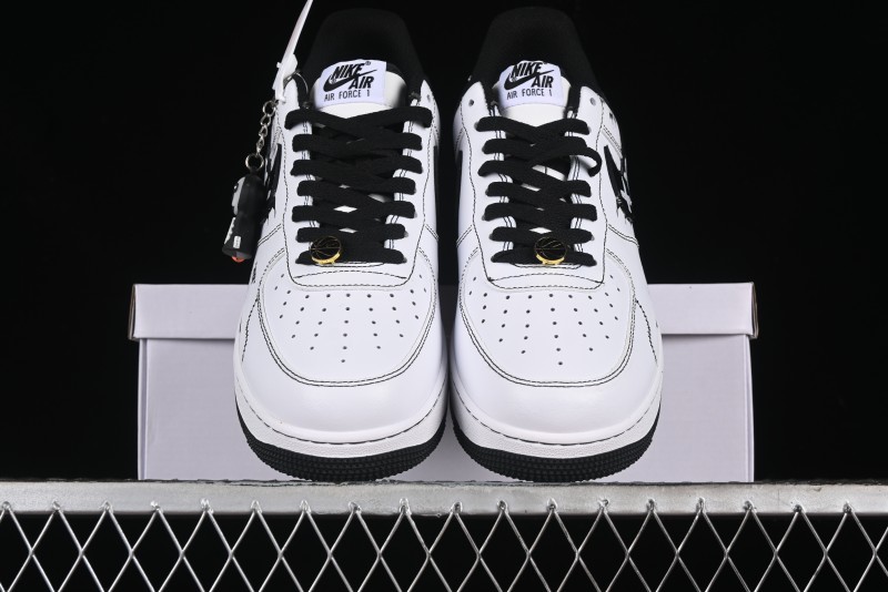 Nike Air Force 1 '07 Low Casual Sneakers with Black and White Hand-Drawn Anime Design - CT2585-100
