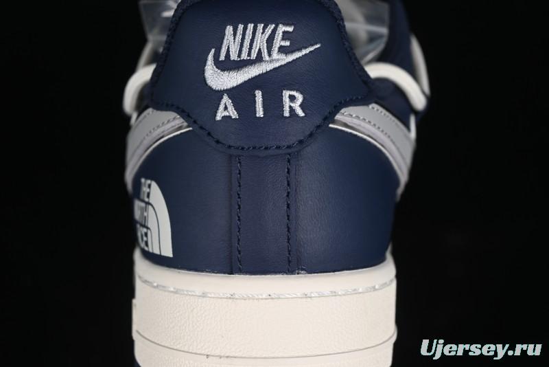 Nike Air Force 1 '07 Low The North Face Collaboration - Grey Blue Drawstring Low-Top Casual Sneakers - SJ1198-700