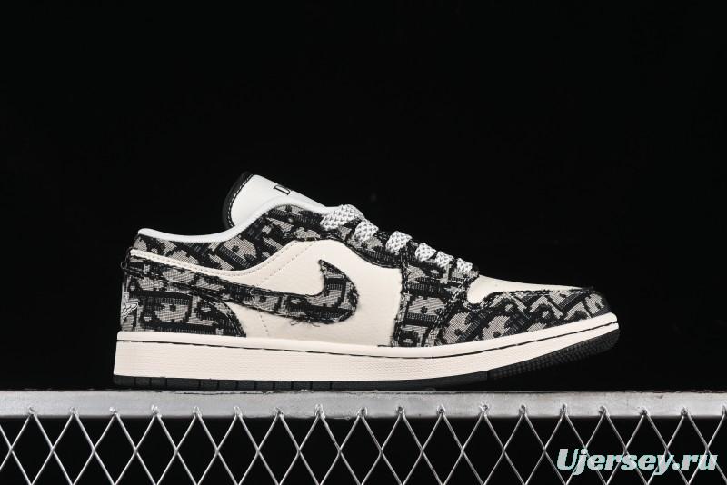 Nike Air Jordan 1 Low AJ1 Dior Collaboration - White Black Red Label Retro Basketball Shoes - SJ9950-036