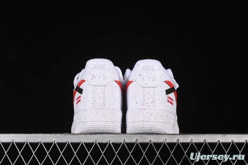 Supreme x Nike Air Force 1 '07 Low Casual Sneakers with Broken Swoosh and Anime-Inspired Spray Paint Design - CU9225-101