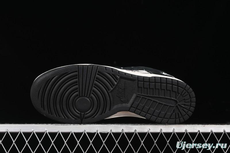 Nike SB Dunk Low Stussy Collaboration - Black Wukong Anniversary High-End Custom Low-Top Casual Sneakers - XX2025-555