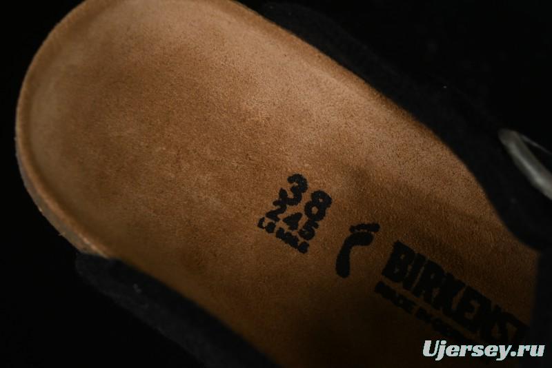 Birkenstock Half Open Toe Sandals with Smokeless Coal Wool Upper - G.D4