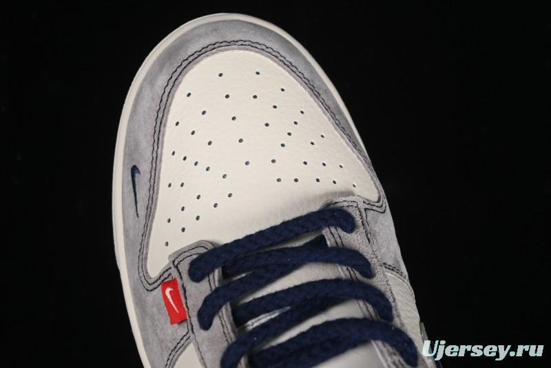 Nike SB Dunk Low The North Face Collaboration - Grey Pig Eight Blue Hook Anniversary High-End Custom Low-Top Casual Skate Shoes - SJ1089-010