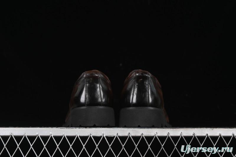 ECCO Block Derby Round Toe Genuine Leather Brogue Dress Shoes - 63667201002