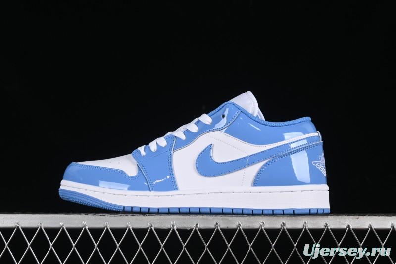 Nike Air Jordan 1 Low AJ1 Patent Blue Casual Sneakers - FZ2138-114