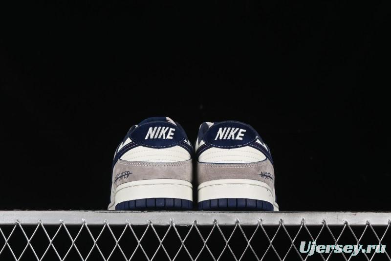 Nike SB Dunk Low UN Collaboration - Splatter Navy Swoosh Anniversary Custom Low-Top Casual Skate Shoes - DJ2024-041