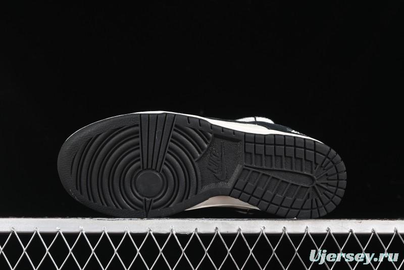 Nike SB Dunk Low Stussy Collaboration - White Embroidery Black Swoosh Anniversary Custom Low-Top Casual Sneakers - SJ2068-311