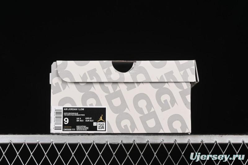 Nike Air Jordan 1 Low AJ1 The North Face Collaboration - Suede Grey Retro Basketball Shoes - DM5688-111