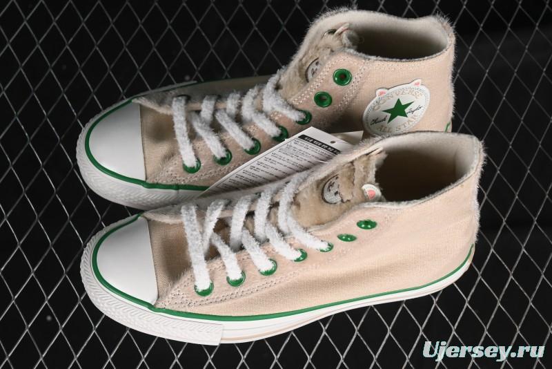 Converse Zoo Happy Pets Series High-Top Casual Sneakers with Plush Lining for Autumn Winter - A12768C