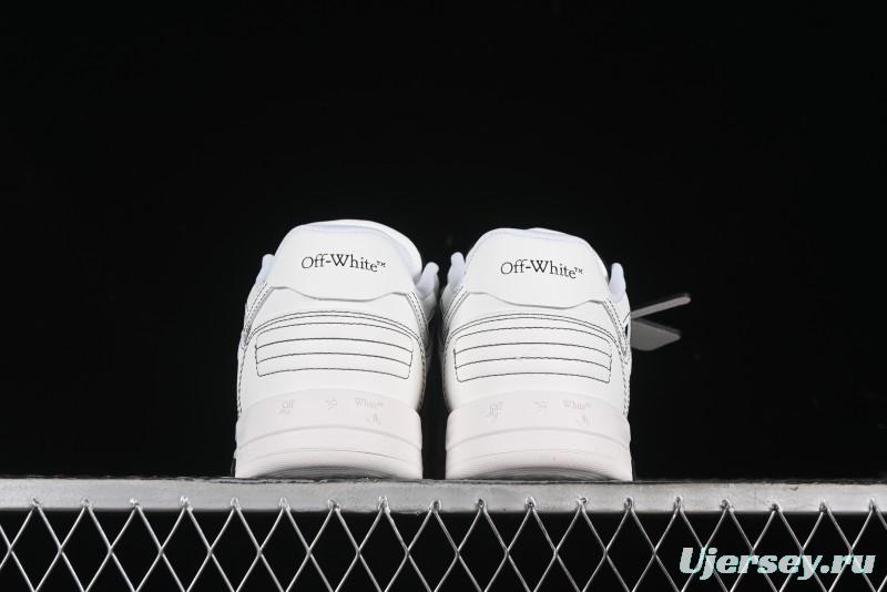 Off-White Out Of Office Low-Top Fashion Sneakers in White Black - AJD4