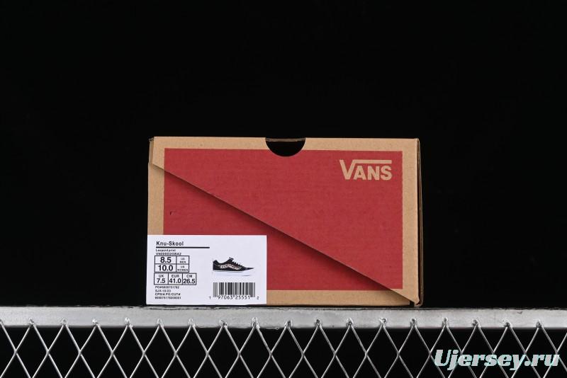 Vans Classics Knu Skool Sneakers with Leopard Print Logo in Black - VN000D2GBA2