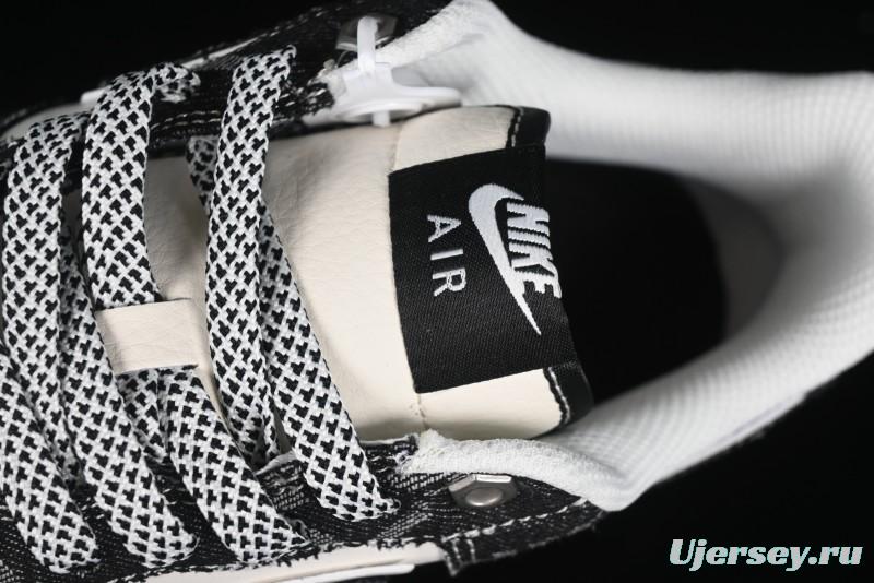 Nike Air Force 1 '07 Low Levi's Collaboration Double Swoosh Beige Black Casual Sneakers - SJ6698-001