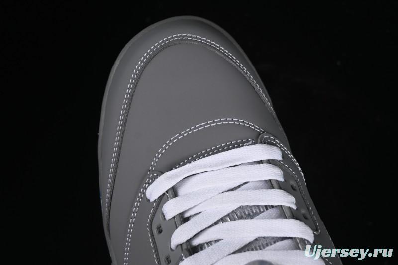 Nike Air Jordan 5 Retro Basketball Shoes with Grey Wolf Colorway - 136027-005