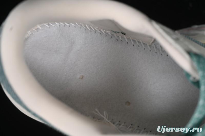 Nike Travis Scott x Fragment Design x Air Jordan 1 Low OG SP AJ1 Supreme Collaboration - Green Canvas Swoosh Low-Top Casual Sneakers - JH6088-706