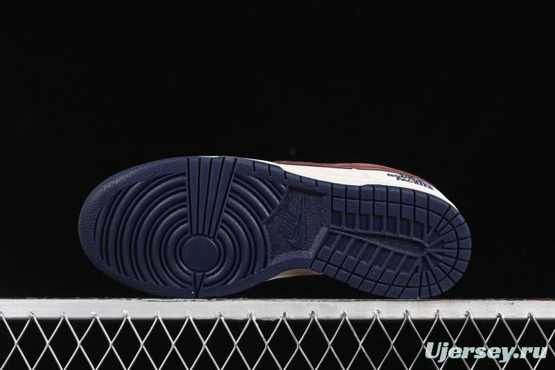 Nike SB Dunk Low The North Face Collaboration - Two-Tone Red Brown Swoosh Anniversary Custom Low-Top Casual Skate Shoes - DJ2024-036