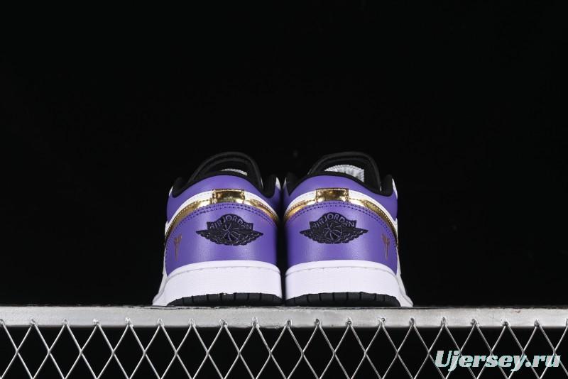 Nike Air Jordan 1 Low AJ1 Retro Basketball Shoes Lakers Purple Gold Kobe Tribute - DC2024-028