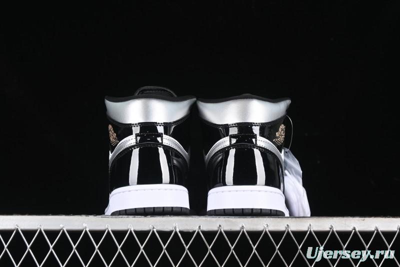 Nike Air Jordan 1 Mid Basketball Shoes White Black Silver - HV0789-010