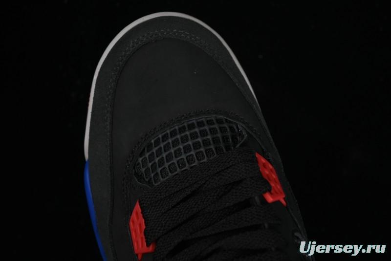 Nike Air Jordan 4 Retro Basketball Shoes in Black, Blue and Neutral Grey - FV5029-003