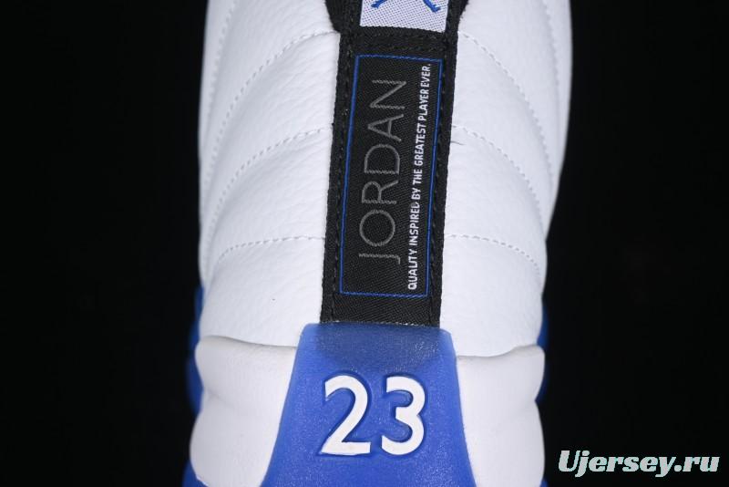 Nike Air Jordan 12 Retro Basketball Shoes in White and Blue - CT8013-140