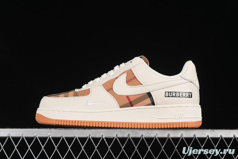 Nike Air Force 1 '07 Low Burberry Check Print Casual Sneakers - DF0180-006