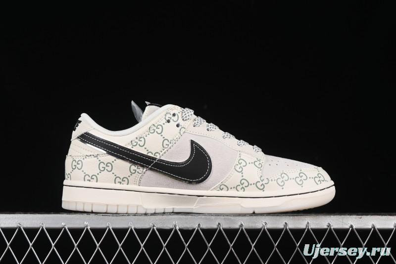 Nike SB Dunk Low Gucci Collaboration - Crystal Green Pattern Anniversary High-End Custom Low-Top Casual Sneakers - XY1688-104