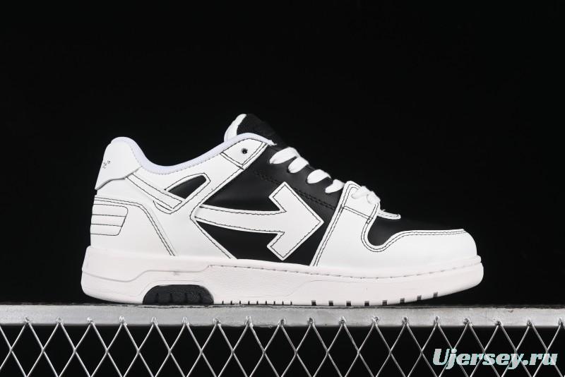 Off-White Out Of Office Low-Top Fashion Sneakers in White Black - AJD4