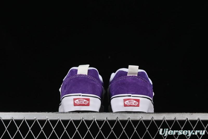 Vans Classics Knu Skool Full-Grain Leather Retro Sneakers with Chunky Silhouette - VN000CS0DRV