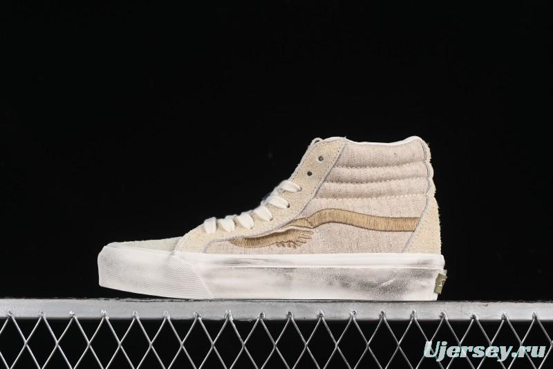Vans Notre Premium Sk8-Hi High-Top Skate Shoes with Upgraded Suede and Linen Materials - VN000CR0BWQ
