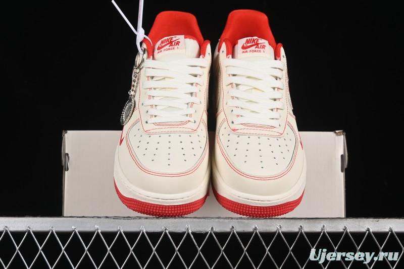 Nike Air Force 1 '07 Low Comme des Garcons Collaboration - Off-White Red Line Low-Top Casual Sneakers - KK3333-001