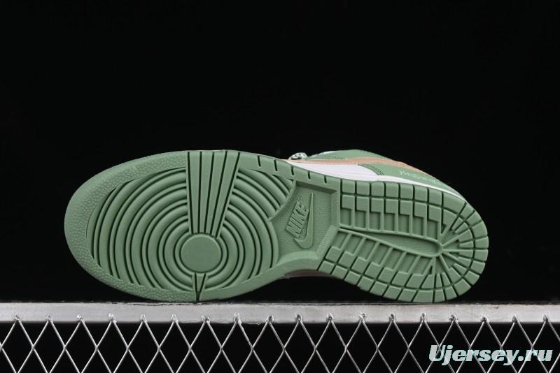 Nike SB Dunk Low YSL Series - White Green Brown Swoosh Anniversary High-End Custom Low-Top Casual Sneakers - GF2409-169