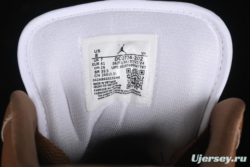 Nike Air Jordan 1 Low AJ1 White Tan Low-Top Casual Sneakers - DC0774-202