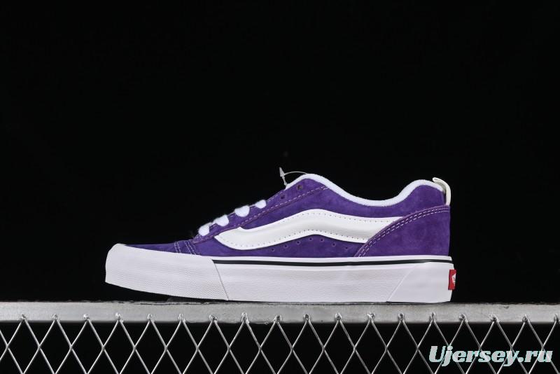 Vans Classics Knu Skool Full-Grain Leather Retro Sneakers with Chunky Silhouette - VN000CS0DRV