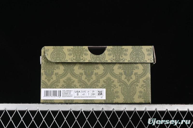 Nike Travis Scott x Fragment Design x Air Jordan 1 Low OG SP AJ1 Gucci Collaboration - Black Hook Dragonfly Low-top Casual Sneakers - SJ2068-137