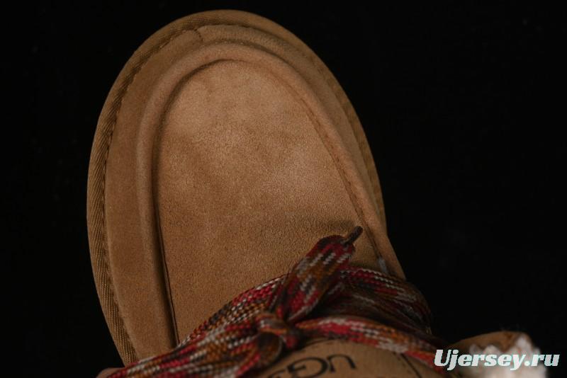 UGG Classic Mini II Fur Lace-Up Platform Short Boots with Treadlite Outsole - 1143954