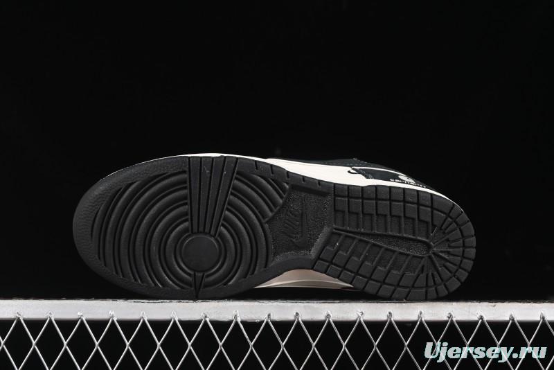 Nike SB Dunk Low Carhartt Collaboration - Off White Black Swoosh Anniversary Custom Low-Top Casual Skate Shoes - SJ1089-005