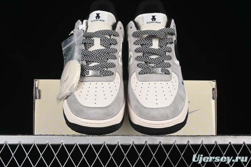 Nike Air Force 1 '07 Low Violent Bear Collaboration - Grey Black Print Low-Top Casual Sneakers - SJ9188-002