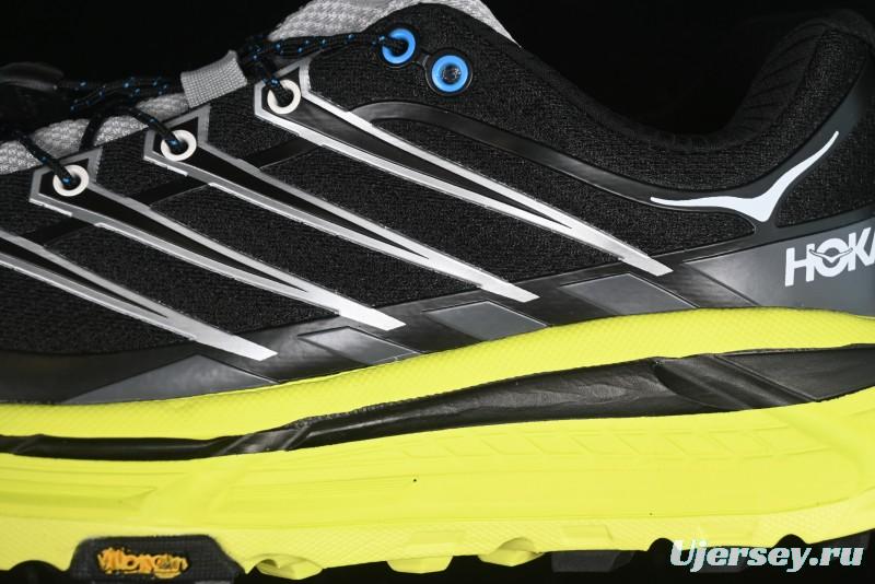 Hoka Mafate Three 2 Ultra-Lightweight Cushioned Trail Running Shoes with Vibram Outsole - 1141572 BHK