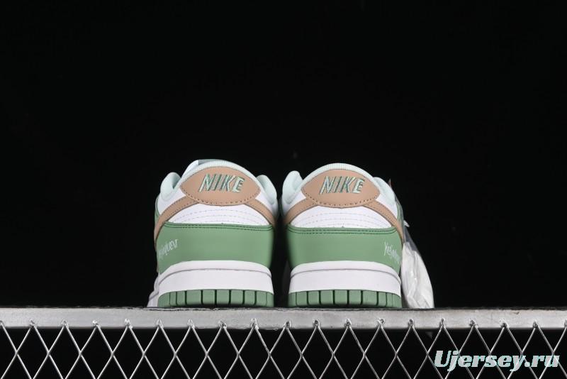 Nike SB Dunk Low YSL Series - White Green Brown Swoosh Anniversary High-End Custom Low-Top Casual Sneakers - GF2409-169