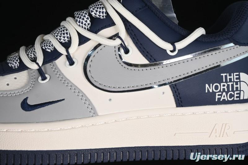 Nike Air Force 1 '07 Low The North Face Collaboration - Grey Blue Drawstring Low-Top Casual Sneakers - SJ1198-700